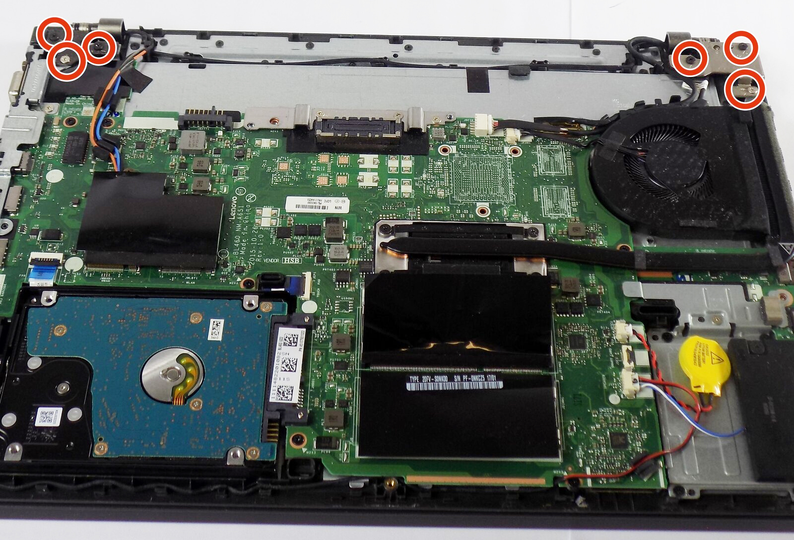 Internal Photo of Lenovo thinkpad T440 T450 T460 E431 E440 L440 L450 L460 L470 with trackpoint US keyboard (ThinkPad L460)